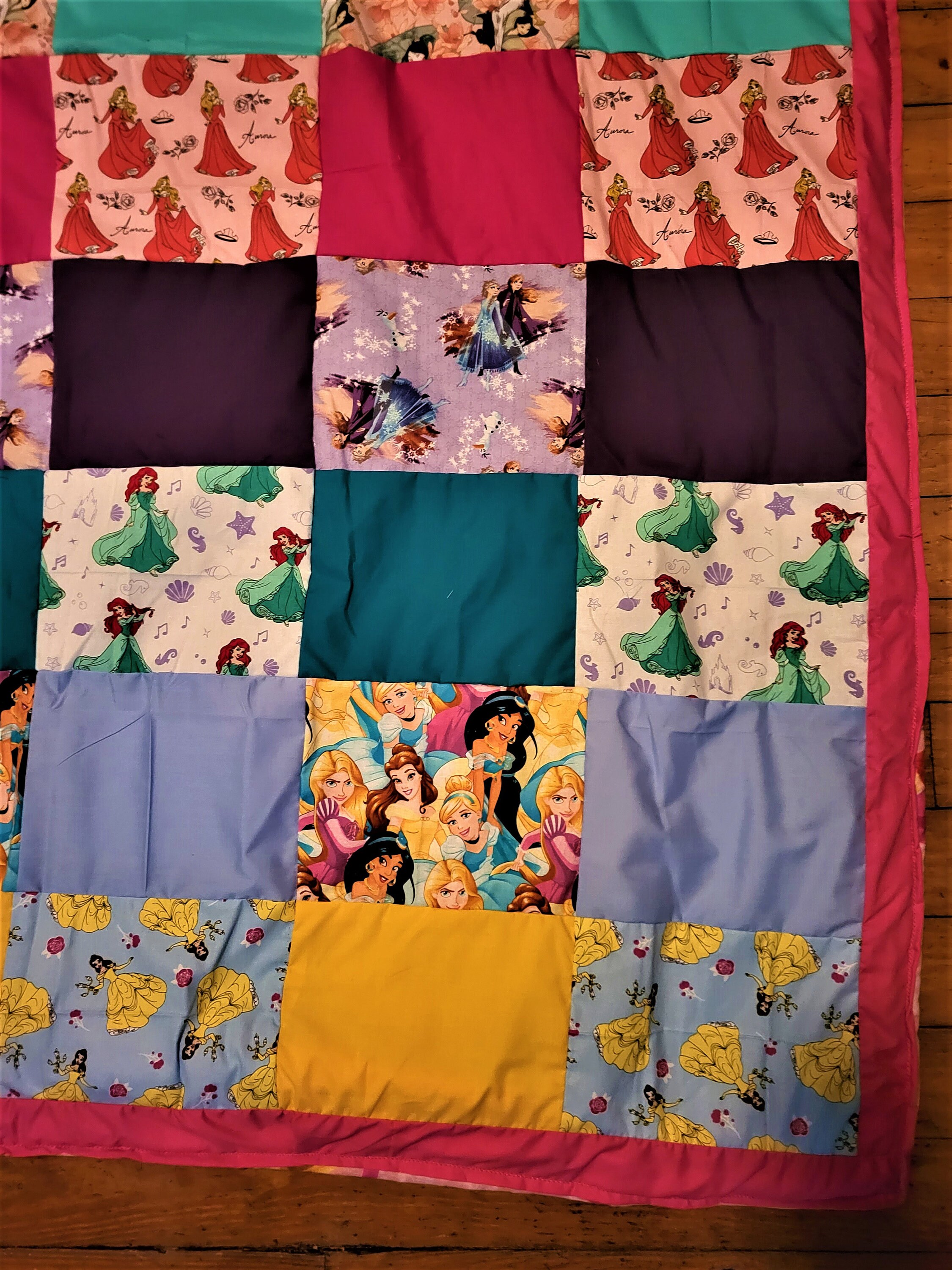 Disney Queen and Princess Patchwork Quilted Blanket - Etsy