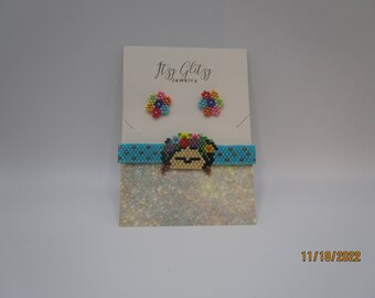Conjunto de cuentas y pendientes de cuentas Miyuki