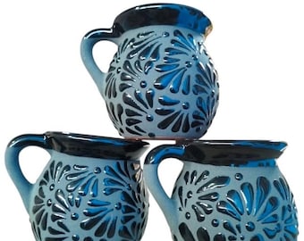 4 pack JARRITOS, Mexican Cups, Mexican Tazas, Handmade Mexican Cups, Mexican Coffee Mugs, Coffee Mugs, Tazas de barro, Tazas de engobe