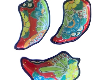 Talavera Snack Tray, TAlavera snack Dish, Talavera Salsa Dish, Talavera Snack Bowl