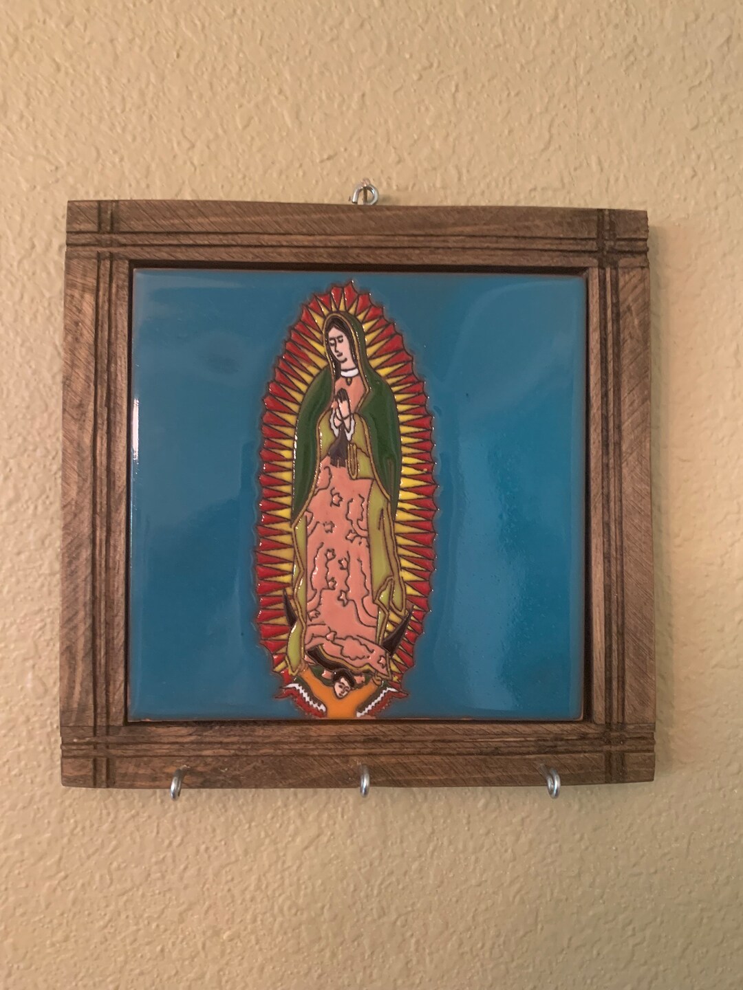 Talavera Tile Key Holder Mexican Key Holder Frame Tile Etsy