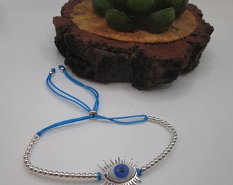Pulsera de mal de ojo, pulsera de mal de ojo de .925, pulsera de la amistad, joyería de mal de ojo, protección contra el mal de ojo, unisex