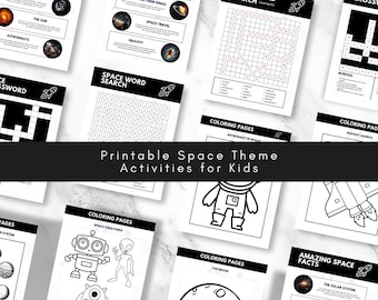 Space Activity Book for Kids: Coloring, Word Search (Printable PDF)