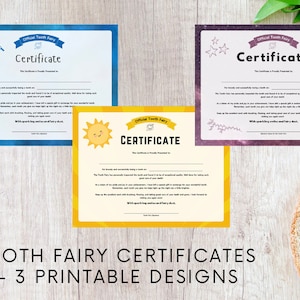 Zahnfee-Zertifikat | Amtliche Zahn | Zahnfee Printable | Tooth Fairy Signature | Verlorener Zahn | Druckbares PDF