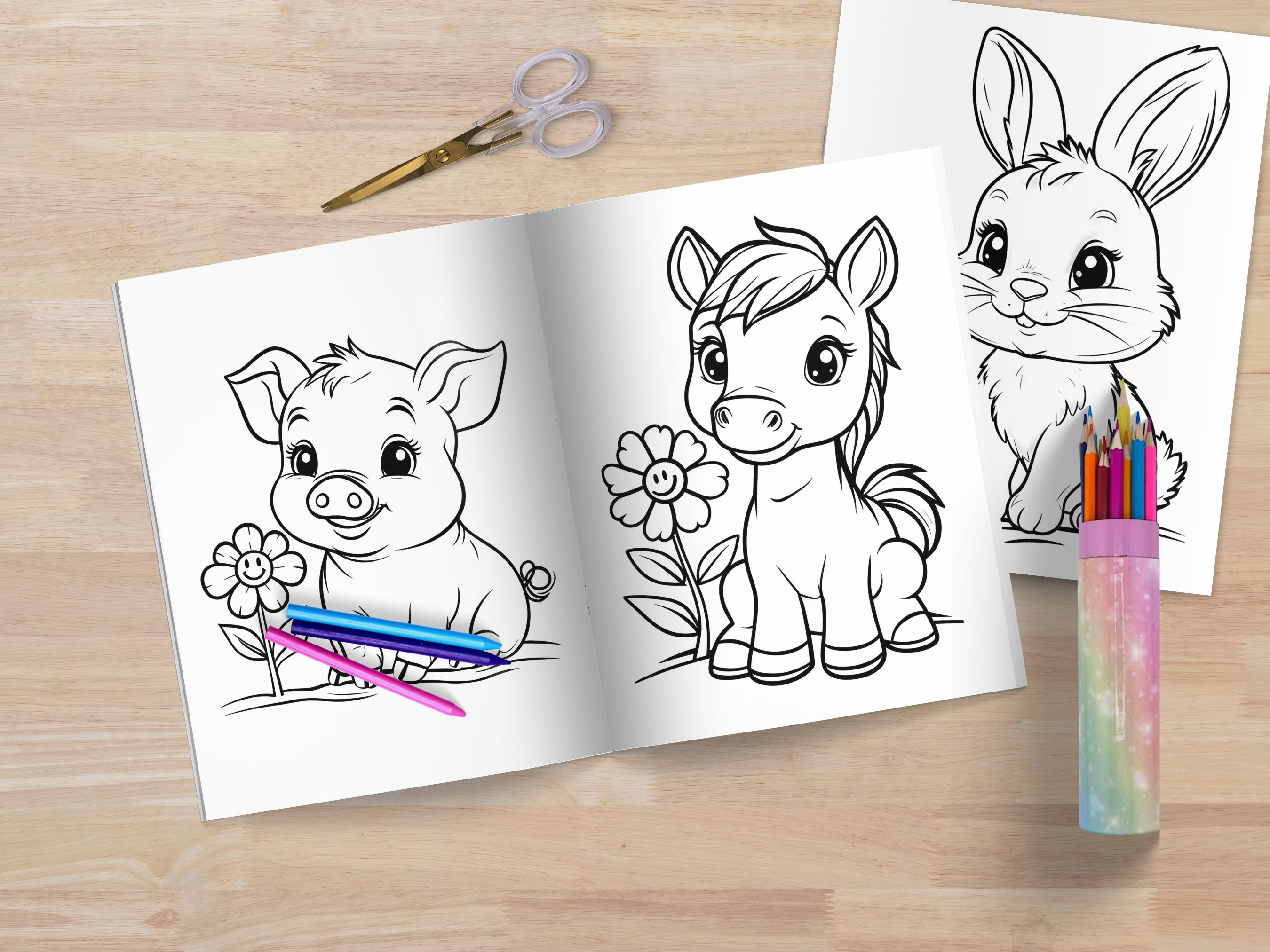 Coloring In Animals Animal Coloring Pages for Kids & Adults, 10-page Set (printable PDF) - Etsy