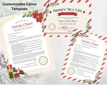 Personligt brev från jultomten | Intyg om snälla brev (Canva-mall)