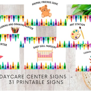 Center Signs Classroom | Childcare Classroom Decor | Playroom Signs | Digital File | Station Labels | Teacher Signs | Daycare Centers Print