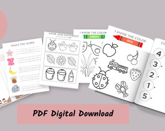 キッズアクティビティブック | 50ページの印刷可能な学習ページ（PDF）