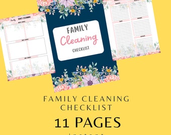 Family Cleaning Checklist | Chore Chart, Household Planner (PDF)