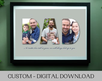 Dad photo collage, Fathers Day Gift, Custom wall collage, Dad photo gift, Custom Fathers day gift, Fathers day collage, Letter photo collage