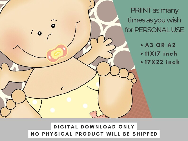 Pin the Dummy on the Baby, Pin the Pacifier on the Baby, Printable Baby ...
