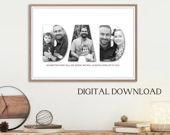 Dad photo collage, Fathers Day Gift, Custom wall collage, Dad photo gift, Custom Fathers day gift, Fathers day collage, Letter photo collage