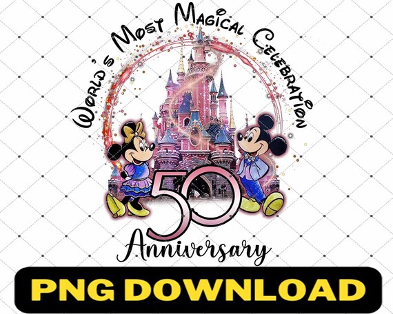 Vintage 50th Anniversary Png Magic Castal50 Year Of Magical Etsy