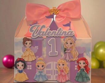Personalized Princess Castle Favor Box – Birthday Party Decoration