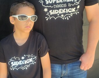 Superhero Sidekick Father Son T-shirt set