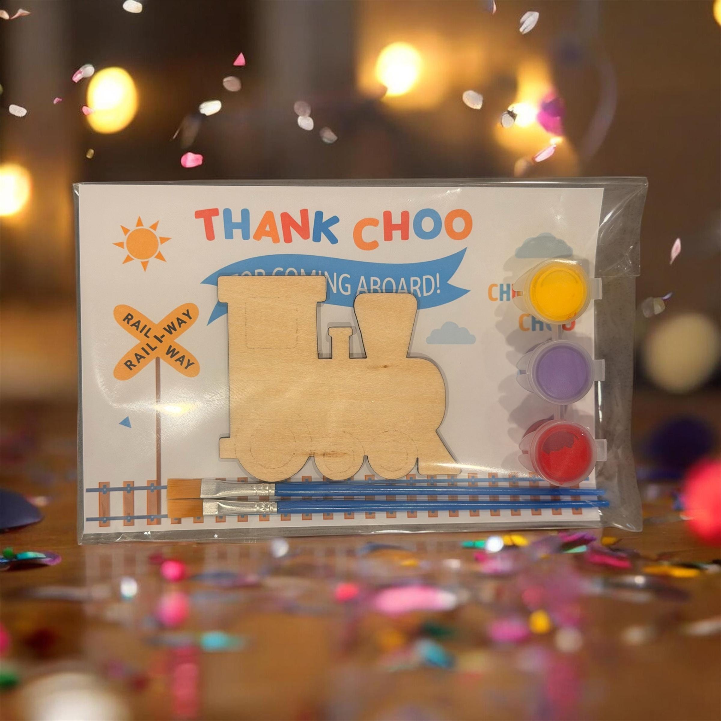 Wooden Train Paint Kit DIY Craft Activity, Party Favor, Ages 3+