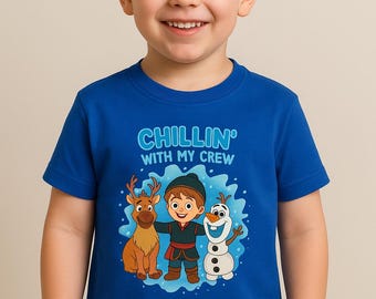 Frozen-Inspired Toddler T-Shirt: Chillin’ With My Crew - Royal Blue
