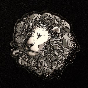 Crystal maned lion- clear sticker