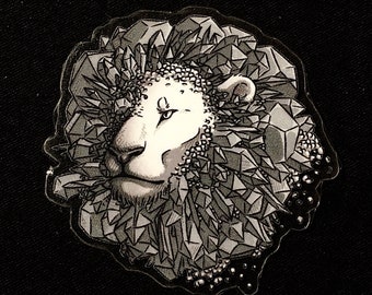 Crystal maned Lion - klarer Aufkleber
