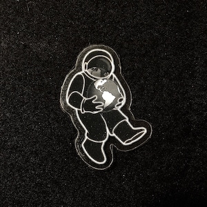 Astronauta solitário - adesivo transparente