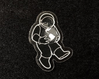 Einsamer Astronaut - klarer Aufkleber