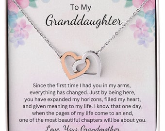 Granddaughter You Have Changed Everything Interlocking Hearts Necklace