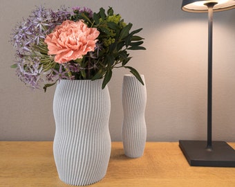 Vase SPIRAL vase décoratif avec insert en verre idée cadeau vase à fleurs avec vase en verre pour fleurs coupées vase en pierre pour fleurs séchées cadeau pour elle