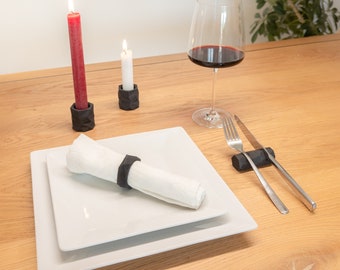 Table decoration - cutlery tray concrete candle holder handmade napkin ring placemat gift table setting dining table decoration knife rest