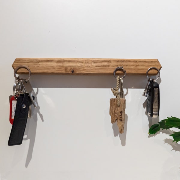 SCHLÜSSELLEISTE Schlüsselhalter Messerhalter Schlüsselbrett Schlüsselmagnet Organizer Holz Eiche Magnetisch Geschenk Einzug