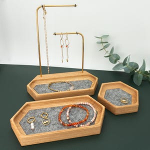 Schmuckständer  - SCHMUCKWABE SET Schmuckhalter Holz Schmuckaufbewahrung Schmuck  Organizer Schmuckkasten Aufbewahrung Ordnung Schmuckablage