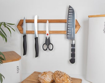 Knife holder magnetic knife strip wooden knife magnet knife block magnetic wood magnetic strip oak chef gift kitchen order