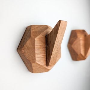 KLOTHES WATERCOLOR wall hook wardrobe hook coat hook towel holder minimalist bathroom design wooden hook made of oak wood