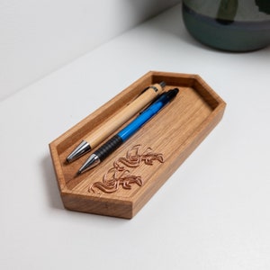 Schmuckständer WABENSCHALE Schmuckaufbewahrung Holz Desk Organizer Schreibtisch Büro Tray Schale Holz Eiche M - ohne Halter