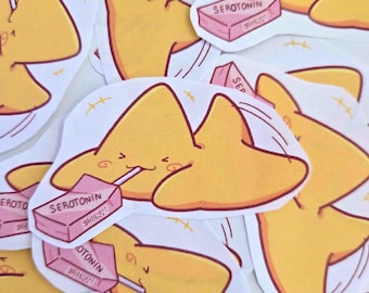 Hand Cut Star Sticker: Serotonin Vinyl Decal (2.5")