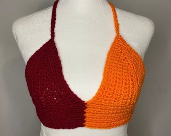 Velma Inspired | Crochet Bralette Top | Matching Scrunchie Set | Size: Xs