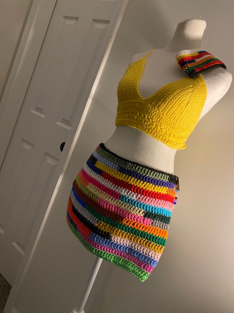 Scrap Yarn Crochet Skirt Scrap Yarn Pants image 5