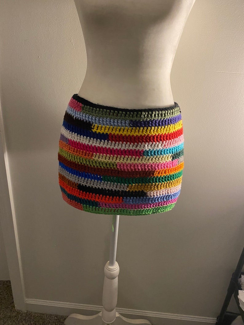 Scrap Yarn Crochet Skirt Scrap Yarn Pants Mini Skirt