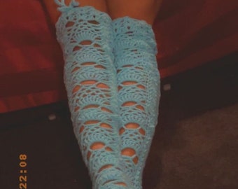 Thigh High Crochet Socks