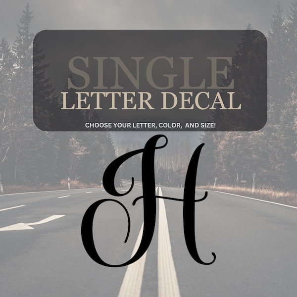 Single letter decal Letter vinyl decal laptop decal monogram decal car decal tumbler decal initial letter decal