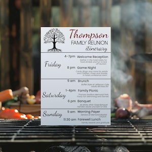 Thompson Family Reunion Itinerary Digital, Editable Reunion Schedule, Personalized Family Event Planner, Customizable Celebration Details