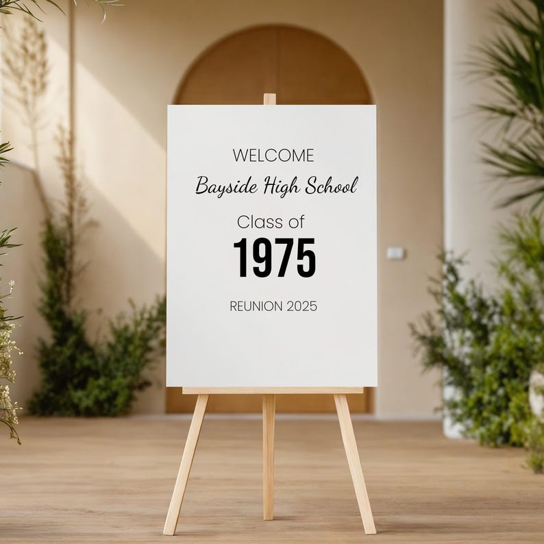 Editable Reunion Sign Template Digital, School Reunion Welcome Sign ...