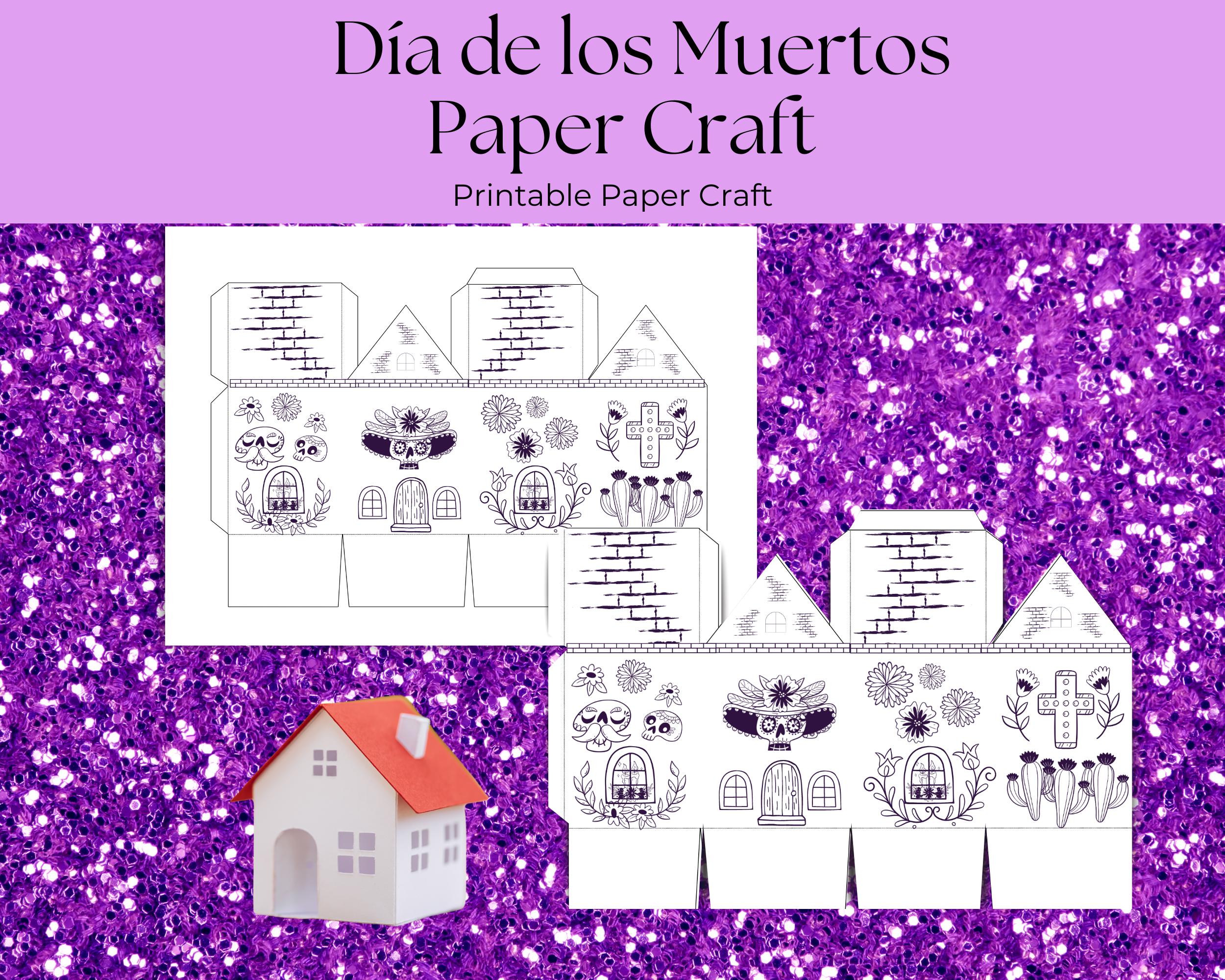 Dia De Los Muertos Paper Craft, Printable Mini House, Sugar Skulls ...