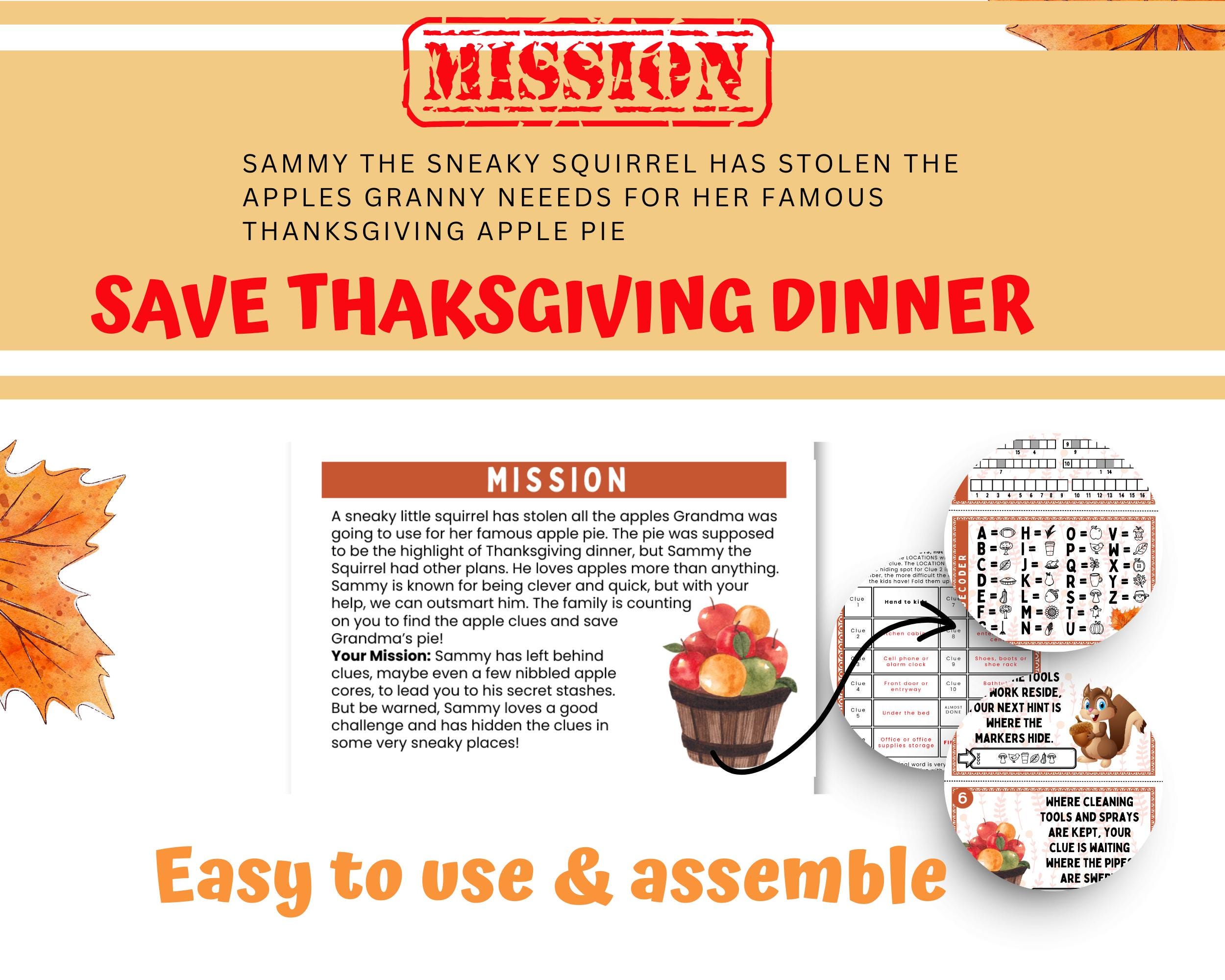 Thanksgiving Scavenger Hunt Printable Family Fun Game for Kids and ...