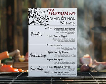 Family Reunion Itinerary Digital, Reunion Planner, Event Schedule, Printable Itinerary, Family Gathering, DIY Reunion, Reunion Details