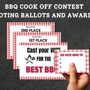 Grill-Cook-Off-Contest Voting Bundle, die besten BBQ-Abstimmungskarten zum Ausdrucken, Grillparty-Abstimmungskarten, Backyard Kochen, sofort-Download