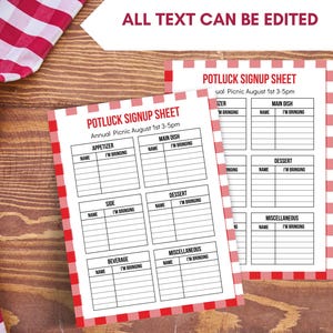 Editable Potluck Invitation Template, Printable Picnic Invite, August Party, Digital Download PDF