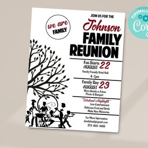 Family Reunion Invitation Template Customizable Family Event Flyer