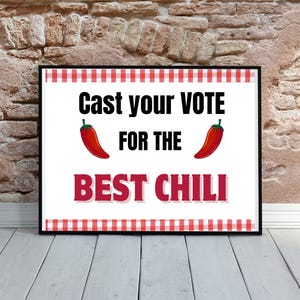 Chili Cookoff Contest Easy Ballot Printable Cast your Vote Best Chili Sign, Chili Cookoff Cooking Contest Cook Off Award Scorecard
