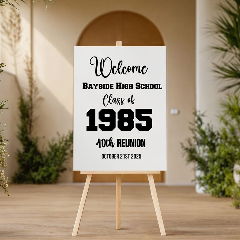 Reunion Welcome Sign Digital, High School Reunion Decor, Editable Class ...