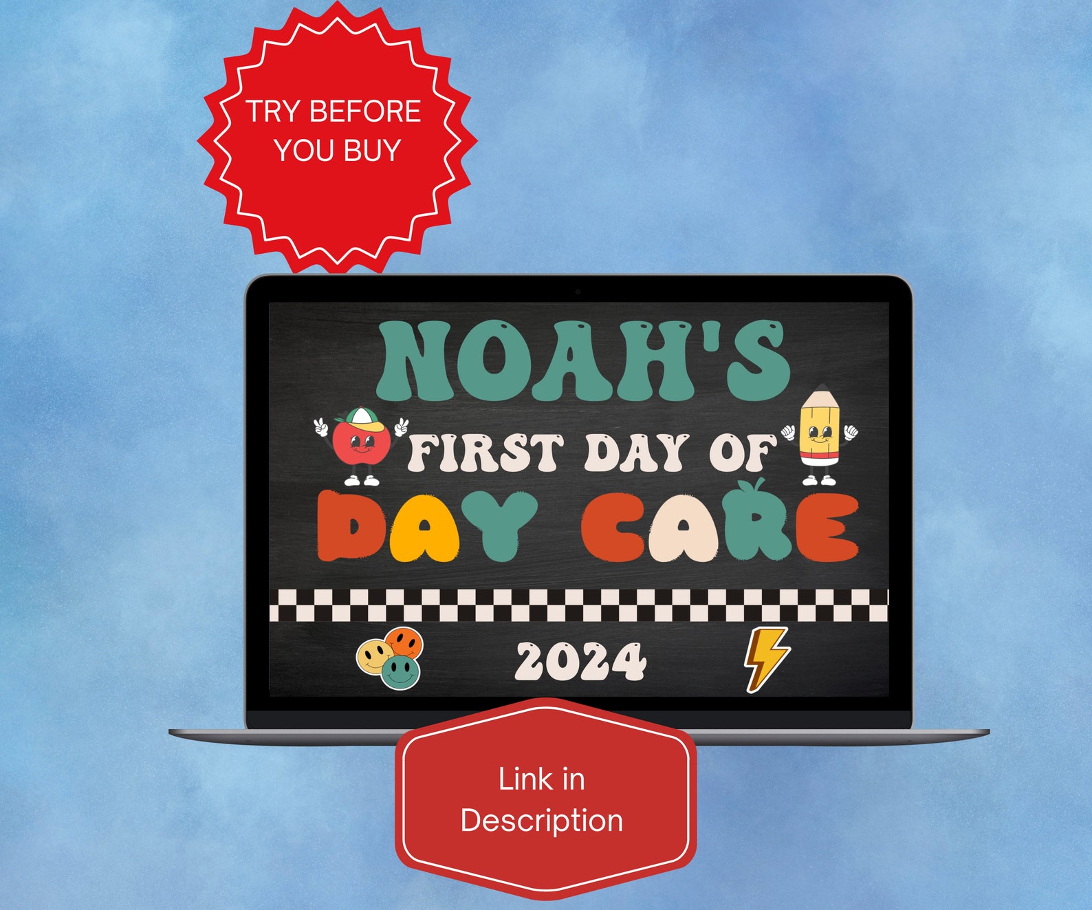 First Day Of Day Care Sign Customize Digital Download Daycare First day of day care sign customize digital download daycare